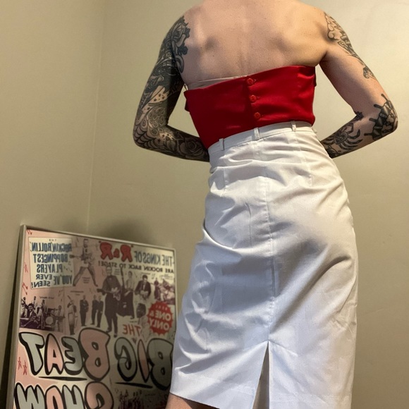 Vintage 50s white skirt Pinup Rockabilly - Picture 4 of 12